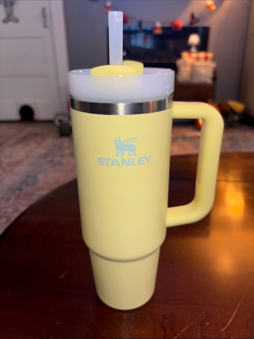 Stanley Yellow Travel Mug with Handle and Straw 30 oz